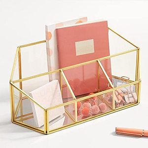 Estante de joyería con marco de Metal moderno con organizador de almacenamiento de 3 compartimentos, caja de cosméticos de escritorio para decoración del hogar de nuevo diseño - Product Image 5
