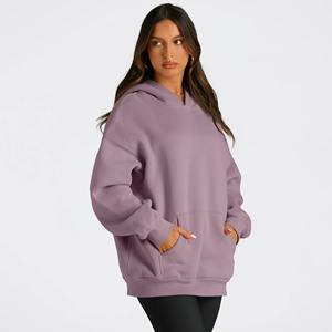 À la mode femmes pleine fermeture éclair à capuche coton polaire vêtements de sport décontractés sur mesure - Product Image 4