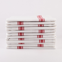 Serviettes de cuisine en coton blanc avec rayures colorées, tissées, rectangulaires, lavables en machine, ensemble