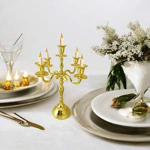 Bougeoir vintage en aluminium de haute qualité, qualité exclusive, 5 bras pour la décoration de la maison, vente en gros, bougeoir unique - Product Image 1