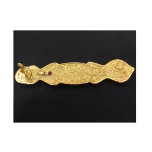 Bâtons d'encens en métal en forme de poisson bouddha de qualité supérieure (or) - Product Image 1