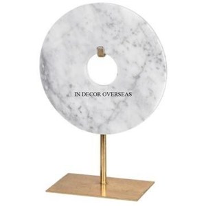 Base de mármol de color blanco para escultura de diseñador único elegante hecha de metal de calidad superior chapada en oro de alta calidad al precio más bajo - Product Image 4