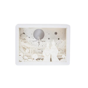 Boîte à bijoux en papier sculpté avec lumière et ombre, cadeau festif, lumière d'ambiance 3D, vente en gros - Product Image 6