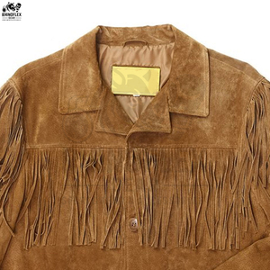 New Arrival <b>Canvas</b> Leather Western Fringe <b>Jacket</b> for <b>Men</b> Front Logo Vintage Winter High Quality - Product Image 4