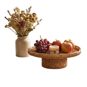 Plateau en rotin naturel en gros du Vietnam pour fruits, pain, support en osier tissé à la main pour la cuisine, la salle à manger et la décoration de la maison - Product Image 5