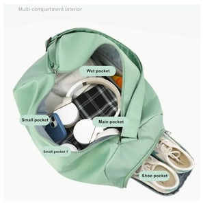 Bolsa deportiva Oxford de gran capacidad con cremallera, bolsas de viaje sólidas a la moda para Fitness, tela gruesa, algodón impermeable de alta capacidad - Product Image 5