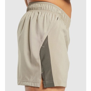 กางเกงขาสั้นเล่นยิมสำหรับผู้ชายกางเกงวิ่งแบบลำลองมีกระเป๋าระบายอากาศได้ดีมีซิปเอวยางยืดปิดสีพื้น - Product Image 2