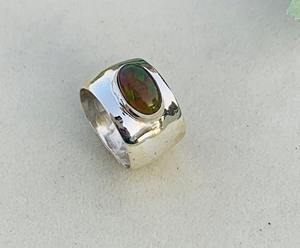 925 bague opale éthiopienne la plus populaire bague en argent Sterling 925 bague de méditation à la main large - Product Image 3