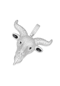 Colgante de Cabra con Incrustaciones de Moissanita VVS, Estilo Hip Hop, Plata 925 Chapada en Oro y Rodio, Diseño Animal, Unisex - Product Image 3
