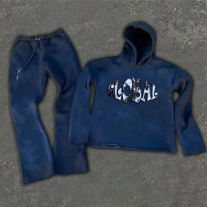 ชุดวอร์มแฟชั่นสำหรับผู้ชายชุดวอร์มล้างกรดกางเกงมีฮู้ดพิมพ์ลายสกรีน2025 - Product Image 5