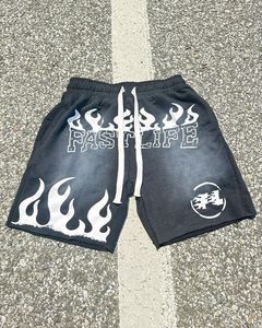 Men's 100% Cotton Custom Print Fleece Raw Hem Joggers Breathable <b>Sweat</b> <b>Shorts</b> for Men - Product Image 2