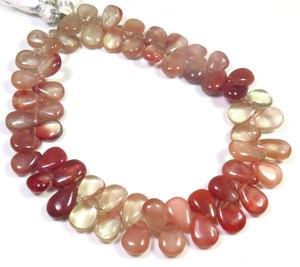 Venta al por mayor Lote 8-11mm Rojo Andesine Cuarzo Cristal Gemas Suave Pulido 8 Strand Natural Piedras preciosas sueltas Labradorita en forma de pera - Product Image 1