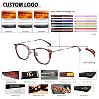 Benyi Lunettes de vue personnalisées de luxe Montures optiques rondes en titane Lunettes élégantes assorties à la forme du visage en diamant de style classique solide