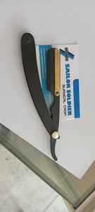 Rasoir personnalisé Rasoir professionnel à lame unique à bord droit Rasoir de barbier sûr Rasoir de rasage en gros Couleur noire en acier inoxydable - Product Image 2