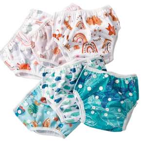 Logotipo de impresión personalizado reutilizable bebé <span class=keywords><strong>piscina</strong></span> traje de baño <span class=keywords><strong>pañal</strong></span> AWJ pañales de natación fabricante pañales de tela reutilizables - Product Image 1