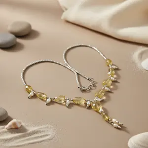 "<b>Moissanite</b> <b>Necklace</b> for Women Fashionable Silver Gemstone Jewelry" - Product Image 2