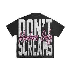 Camiseta de gran tamaño negra vintage 100% algodón 250 Gsm ropa de calle personalizada con estampado de grietas ajuste holgado Unisex de longitud larga - Product Image 3