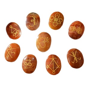 Alta calidad Karuna FORMA DE Avanturina roja piedra ovalada 9 piezas Karuna conjunto de piedras preciosas de cristal curativo natural Karuna Set al por mayor - Product Image 5
