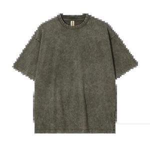 Logo personnalisé le plus populaire T-shirt surdimensionné délavé à manches courtes impression bouffante broderie Vintage Streetwear T-shirt acide pour hommes - Product Image 5