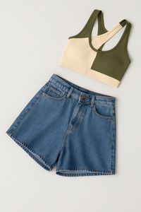 Pantalones cortos de mezclilla de pierna recta de cintura alta retro para mujer, con piernas largas, sueltos y versátiles, de alta calidad - Product Image 5