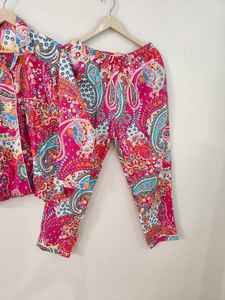 Floral Print 100% Cotton <b>Pajama</b> Set <b>for</b> <b>Women</b> V-Neck Button Fly Long Sleeves 360g Woven Fabric <b>Summer</b> Luxury Sleepwear Gift <b>for</b> - Product Image 4