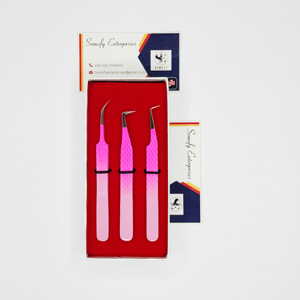 Pince à épiler pour cils Article haut de gamme Pointe argentée 90 degrés Botte Extension de cils Pince à épiler Marque privée Meilleur prix Pince à épiler pour cils - Product Image 5