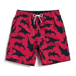 Wholesale Custom Printed <b>Men</b>’s Swim <b>Trunks</b> Quick Dry Drawstring Beach Board Shorts OEM ODM Shark Pattern Swimwear - Product Image 3