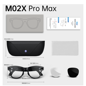 Lunettes intelligentes M02X Pro Max avec caméra 13MP, vidéo 4K, assistant vocal IA, charge magnétique et contrôle par application - Product Image 1