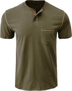 OEM Durable Men's <b>Henley</b> <b>T</b>-<b>Shirt</b> Comfortable Fit and Stylish Design - Great for Casual Outfits for Mens - Product Image 3