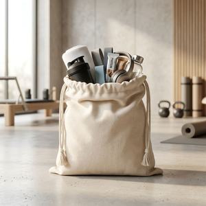 Sac à cordon en coton imprimé 150 GSM, 12x14 pouces, pour emballage cadeau artisanal - Product Image 1
