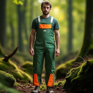 Overol de Trabajo de Poliéster Verde/Naranja para Hombre, Overol Protector para Motosierra, Talla 54, KONIFERE WATEX - Product Image 3