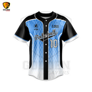 Vente en gros Vêtements de sport de baseball et softball pour hommes avec logo personnalisé Tenue de sport en maille vierge bon marché Tenue de softball à boutons - Product Image 1