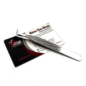 Pince à épiler à 90 degrés en acier inoxydable finition argentée durable légère personnalisable service OEM outil de beauté - Product Image 3