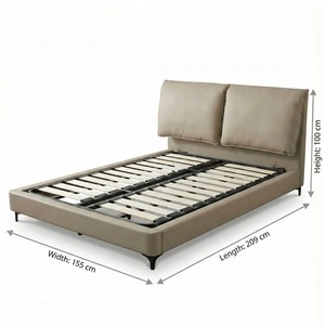 Cama para Adultos, Cama Tapizada Tamaño Queen, Muebles de Dormitorio, Cama Tamaño King, Cama de Hotel, Cama de Apartamento, Cama de Cuero Sintético para Espacios Pequeños - Product Image 6