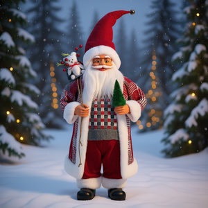 Figura de Papá Noel de Plástico de 90 cm, Juguete Navideño de Estilo Tradicional para Uso en Interiores, Modelo 0946518 para Comercio General - Product Image 3