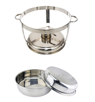 Nouveau design de chauffe-plats or et argent pour buffet de restauration couvercle rond suspendu en acier inoxydable chauffe-plats chauffe-plats pour buffet