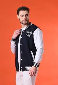 Veste de baseball universitaire élégante pour hommes Vêtements d'extérieur d'hiver personnalisables avec col montant disponibles pour la vente en ligne - Product Image 2