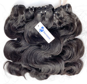 Extensions de cheveux vierges bruts ondulés, double trame machine, commande en gros, style vague naturelle - Product Image 1