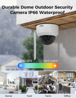 Caméra de sécurité domestique sans fil Hiseeu 5MP avec suivi automatique, CCTV IP PTZ Wifi pour l'extérieur