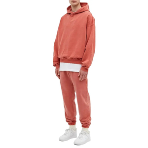 Sweats à capuche en coton pour hommes grande taille Streetwear élégant sweats de sport décontractés hiver brodé épaule tombante à capuche - Product Image 3