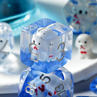 Jeu de dés en résine polyédriques, vente en gros, D4 D6 D8 D10 D12 D20 d & d, dés de jeu personnalisés, dés à noyau Animal pour DND RPG MTG, jeux de Table