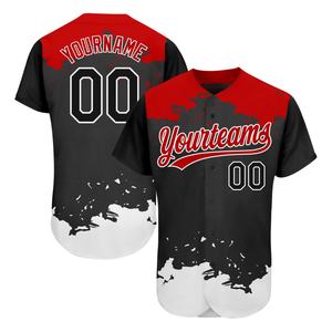 Camiseta de Béisbol Personalizada 100% Poliéster Impresión por Transferencia de Calor Transpirable de Secado Rápido Nombre del Equipo Personalizado Talla Adulto Disponible - Product Image 1