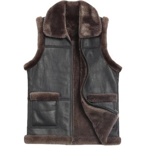 Gilet classique en cuir véritable de style cowboy offrant une qualité robuste et un port confortable - Product Image 5
