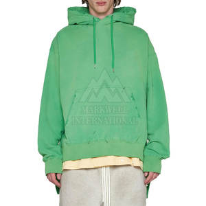 เสื้อฮู้ดดี้ผู้ชายสีพื้นสไตล์ใหม่ล่าสุด ผ้าฝ้าย ขายส่ง เสื้อฮู้ดดี้ผู้ชายแบบดิสเทรส - Product Image 1