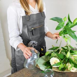 Quality Custom Logo Kitchen Genuine <b>Leather</b> <b>Apron</b> Trending Style OEM for Men LPN-0039 - Product Image 4