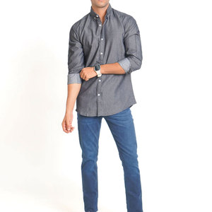 Popular Design Custom Color Premium Quality <b>Denim</b> <b>Shirt</b> Good Material Personalized Cheap Prices <b>Men</b> <b>Denim</b> <b>Shirt</b> OEM Service - Product Image 4