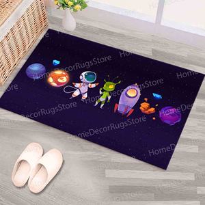 Tapis imprimé Galactic Adventure - Parfait pour la chambre d'enfant et la crèche, tapis en chenille - Product Image 2