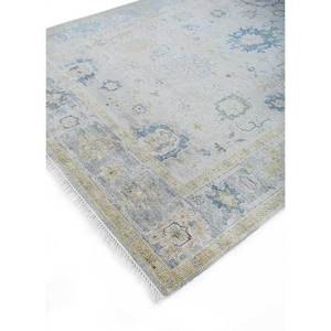 Alfombra de Lana Anudada a Mano Cyanna Blue, Alfombra Rectangular con Diseño de Medallón para Sala de Estar o Pasillo, Estilo Puzzle Patchwork-PKWL-926 para Adolescentes - Product Image 2