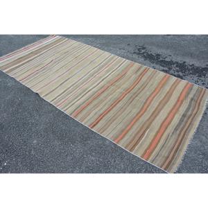 4.6x10.3 ft Vintage Large Rug, <b>Brown</b> Orange Turkish Bordered <b>Wool</b> Rug - Product Image 2