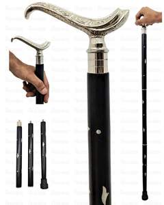 Canne en bois faite à la main de haute résistance avec poignée en métal - Product Image 1